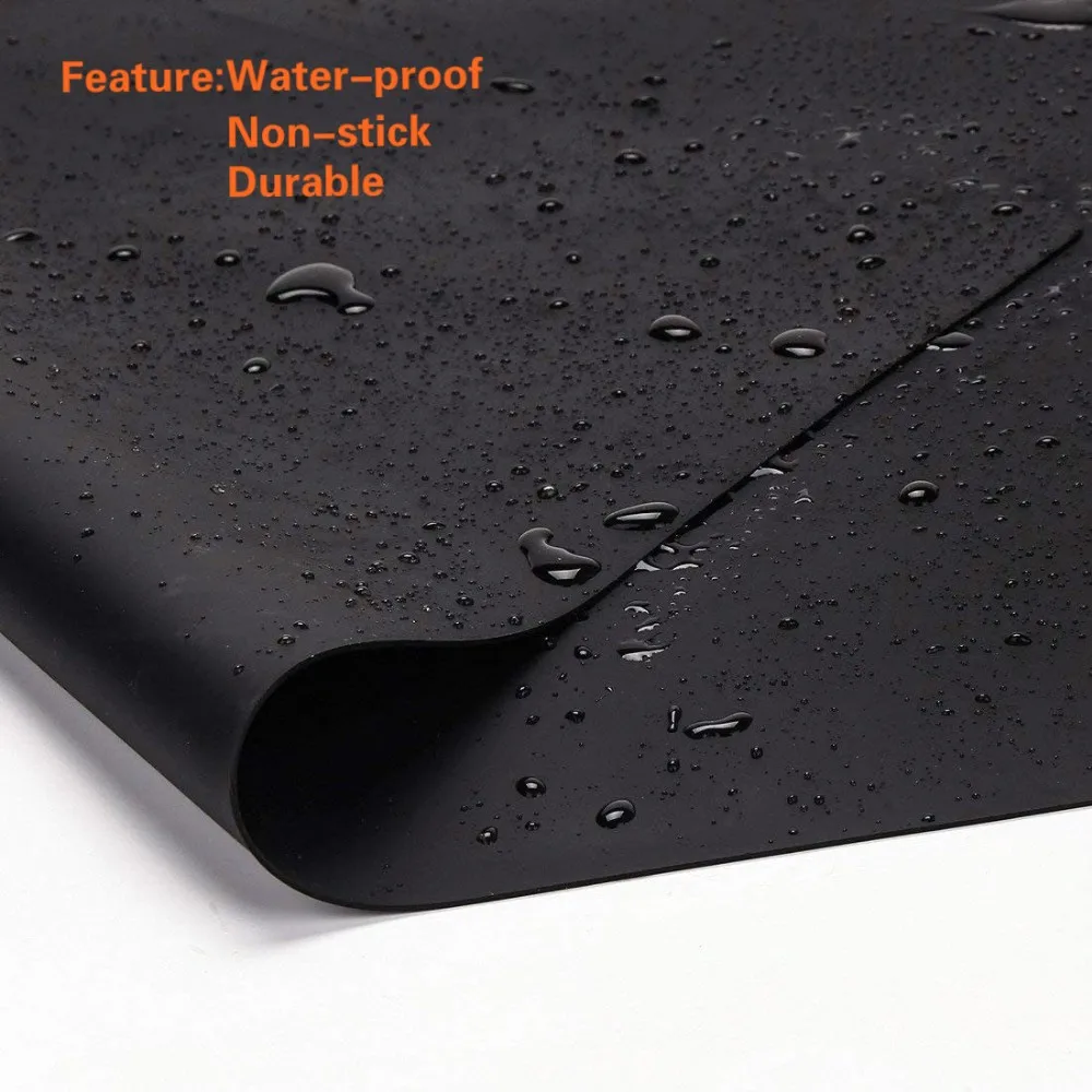 Black Silicone Table Dinner Mat Food Grade Nonstick Heat Resistant