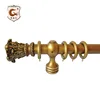 Antique gold smooth solid wooden curtain rod