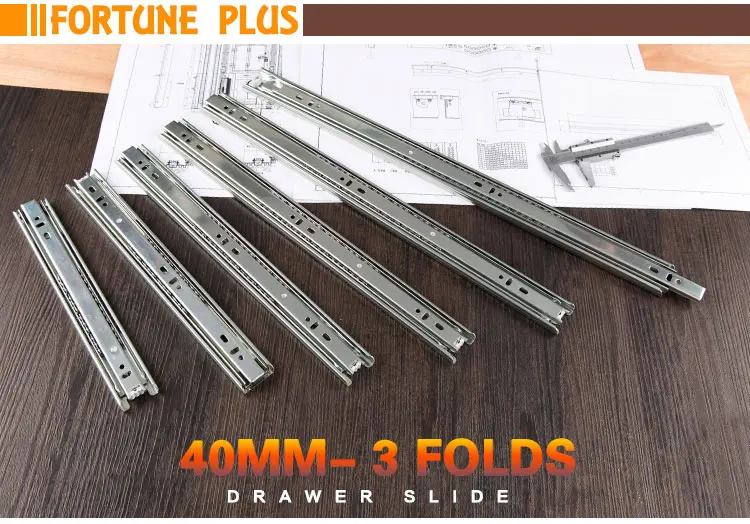 Ct4065 40mm Bulk Hardware 450mm Long Drawer Glide Runner Side