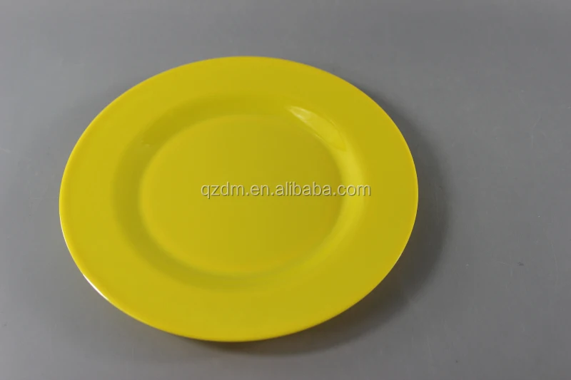 Solid color Melamine dinner plate yellow