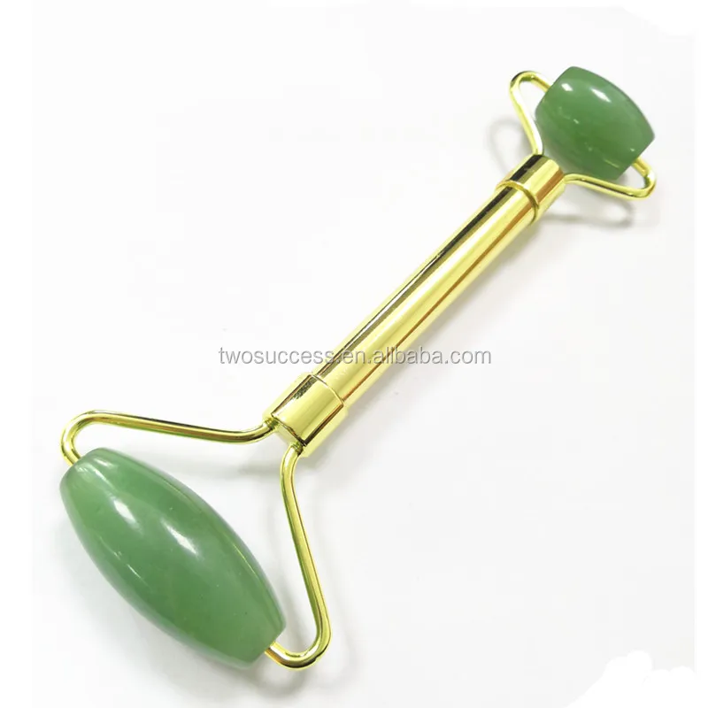 Metal handle Jade roller.