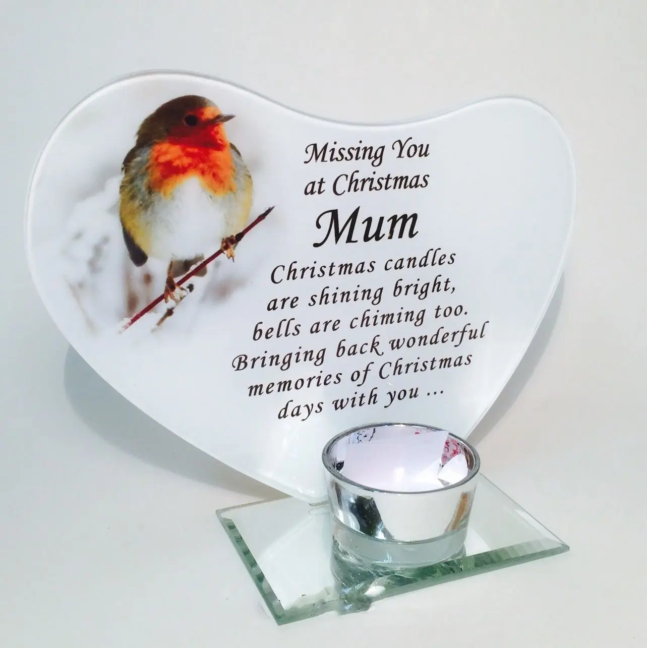 Christmas Presents For Mum And Dad Uk Find Get Quotations Mum Robin Heart Festive Christmas T Light Memorial Ornament Dad Someone Special
