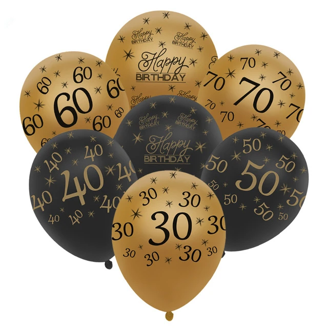 Ballons En Latex Dore Noir 30 40 50 60 70 Ans Decorations De Fete De Joyeux Anniversaire Ballon En Helium Buy Ballons En Latex D Or Ballon D Helium En Feuille Ballons De Decorations De