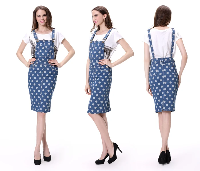 Wholesale Light Blue Overall Denim Skirt Women Suspender Skirts Buy