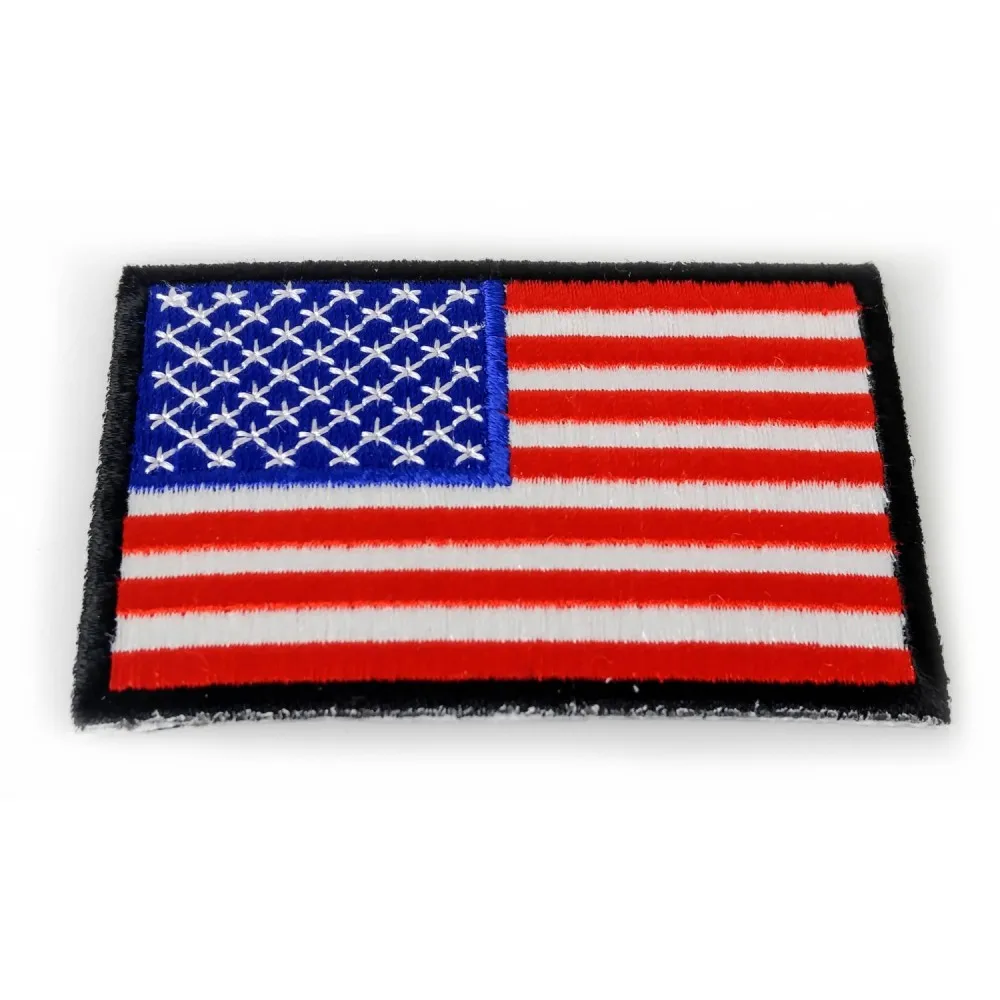 Patch2017A-3 Inch Small US Flag Black Border Patch