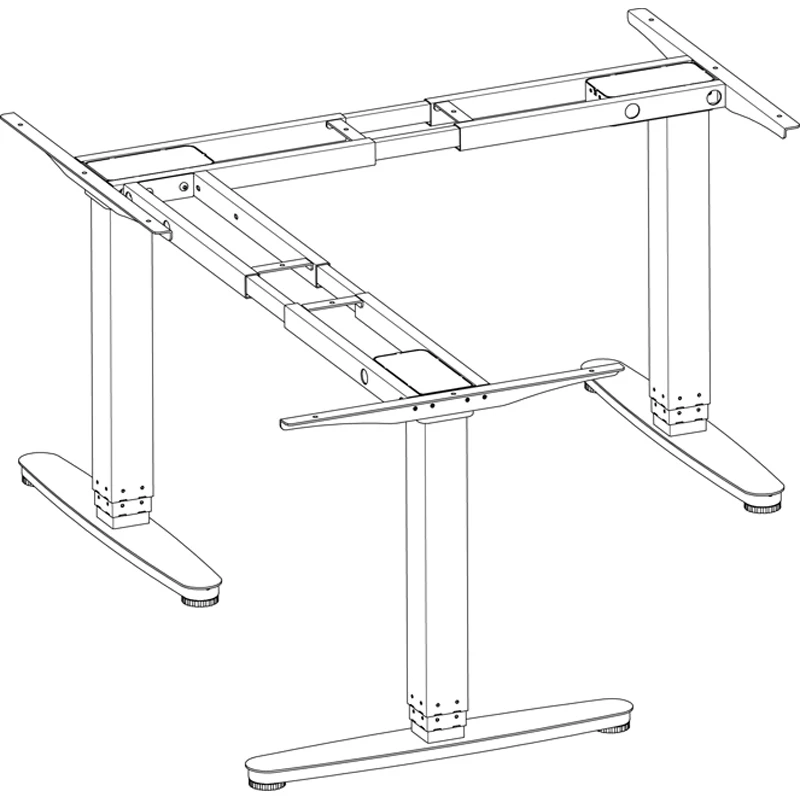 3 Legs Electric Height Adjustable Table with Advanced 1-Touch Digital Memory Keypad L Conner Table Base