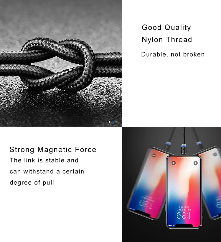 nylon braided magnetic type c fast charging usb cable wholesale mobile phone micro usb charger data cable - ANKUX.COM