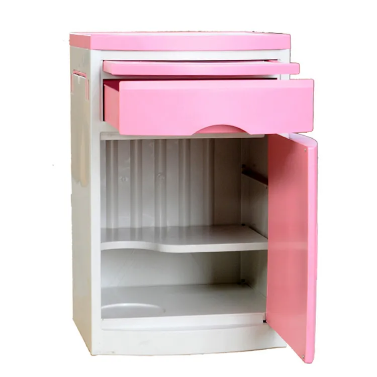 High quality ABS patient bedside locker in hospital medical bedside cabinet with table