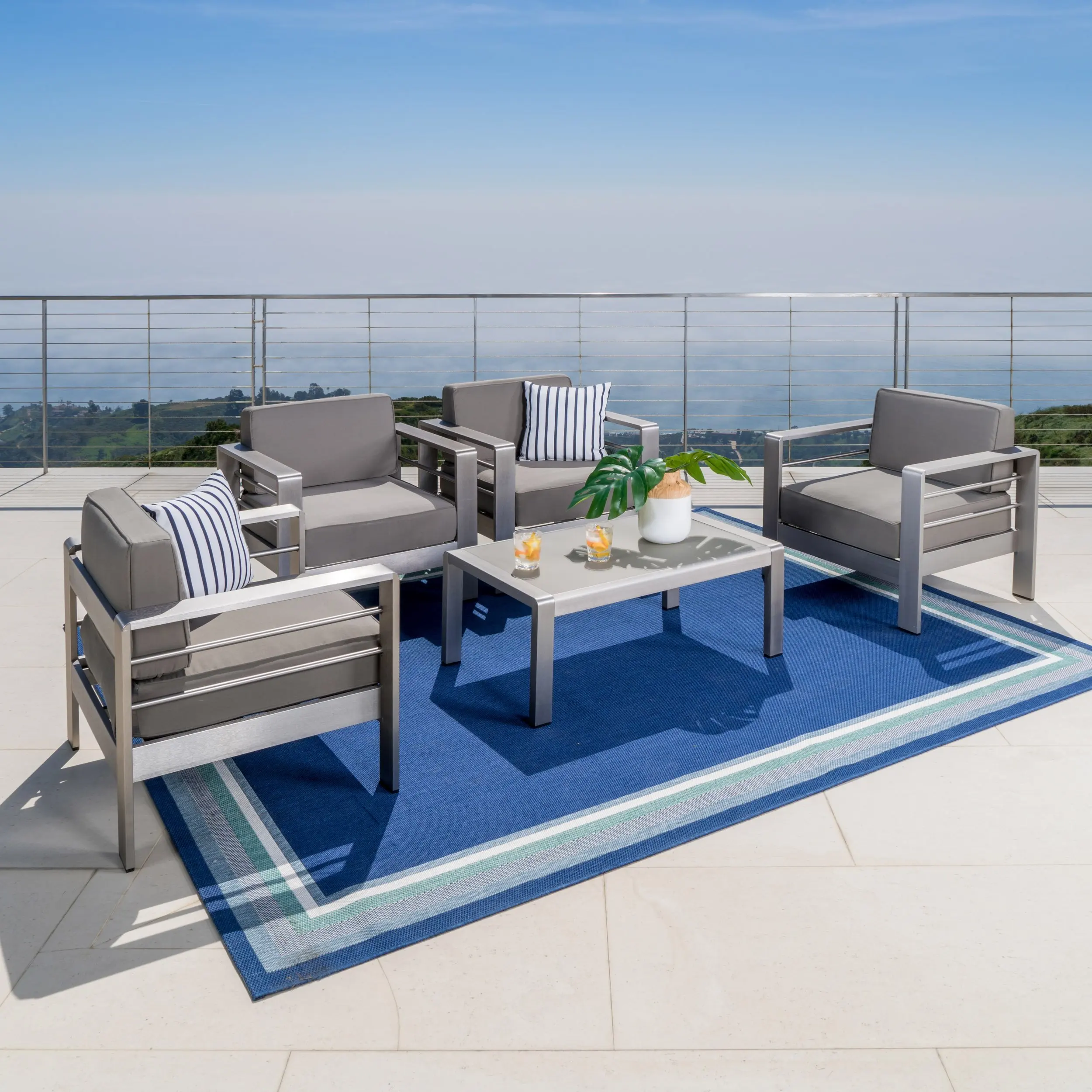 Buy Augusta Patio Furniture ~ 5 Piece Outdoor Wicker ...