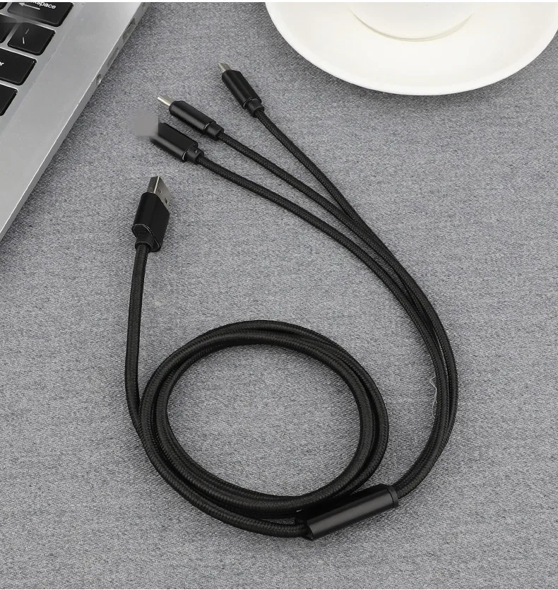 Fabric braided Usb Data Cable Usb Data Cable 3 In 1 Charging Cable - ANKUX.COM