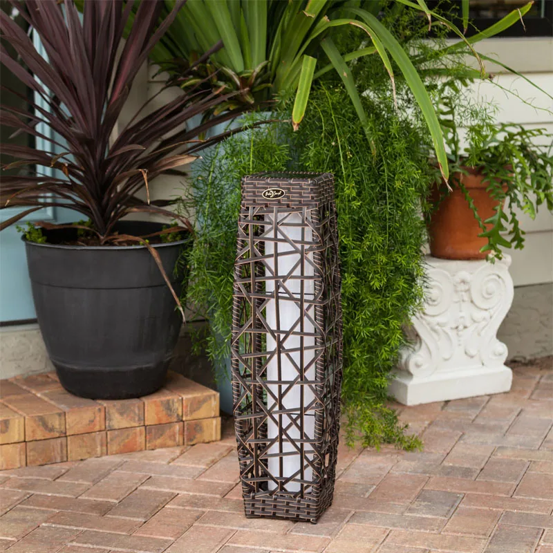 Large Outdoor Solar LED Rattan Lantern