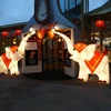mid autumn lantern silk chain decorations lighted halloween lantern silk lantern for festival