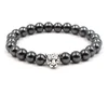 Newest National Stone Hematite 14 DIY Skull/Panther/Dumbbell/Dragon/Lion Head Bracelet