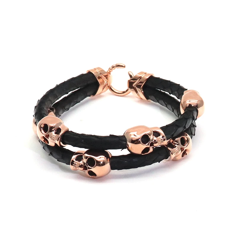 rose gold skull bracelet