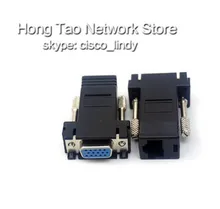 VGA Female To RJ45 Female LAN CAT5 CAT6 Network Cable Adapter Connector Extender Kit
