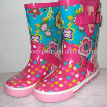 Design Fashion High Heel Kids Gumboots 