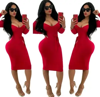 sexy red midi dress