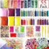 Slime Supplies Kit, 55 Pack Slime Beads Charms Include Fishbowl beads Foam Balls Glitter Jars for DIY Slime Toy Making Kit