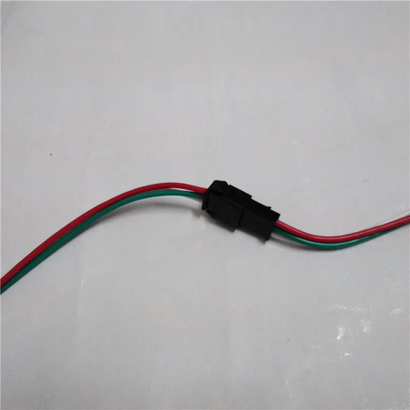 Black Red 8cm Length 2 Pins EL Wire Cable Connectors