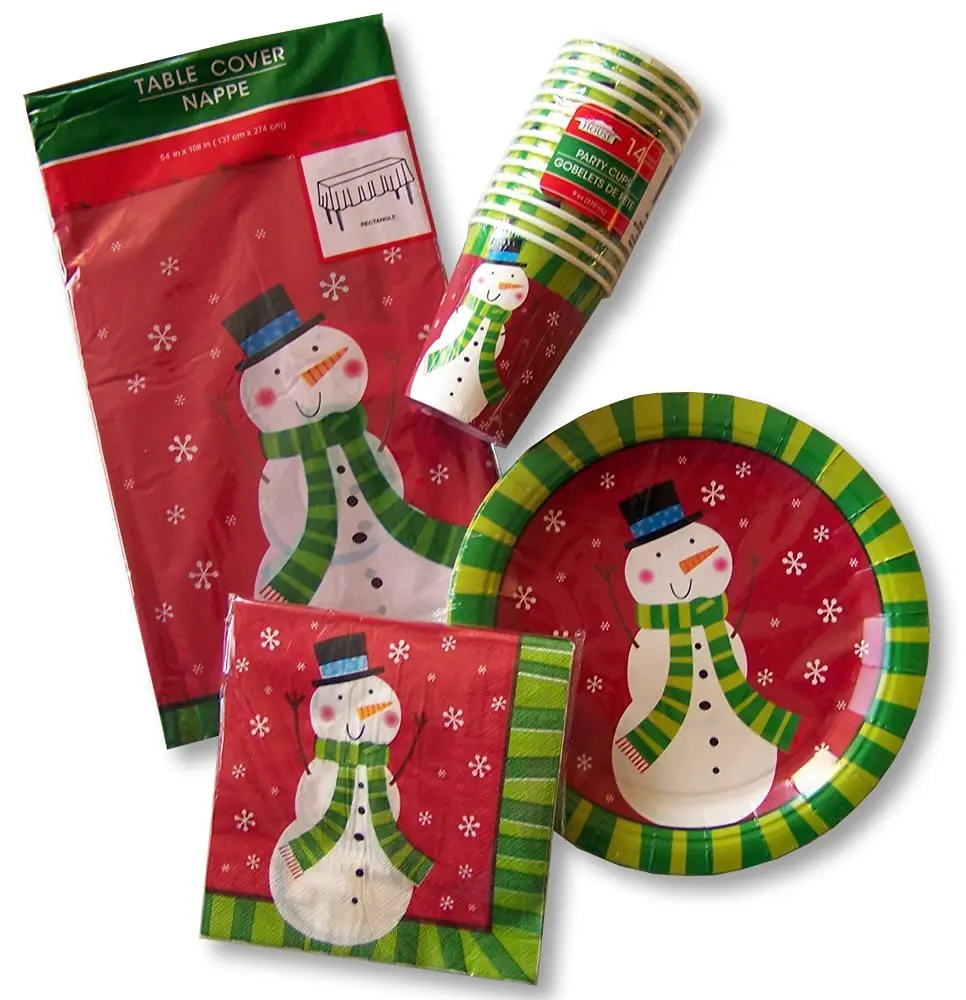 Buy Christmas Day Disposable Dinnerware Bundle of 18 Dinner Plates 18