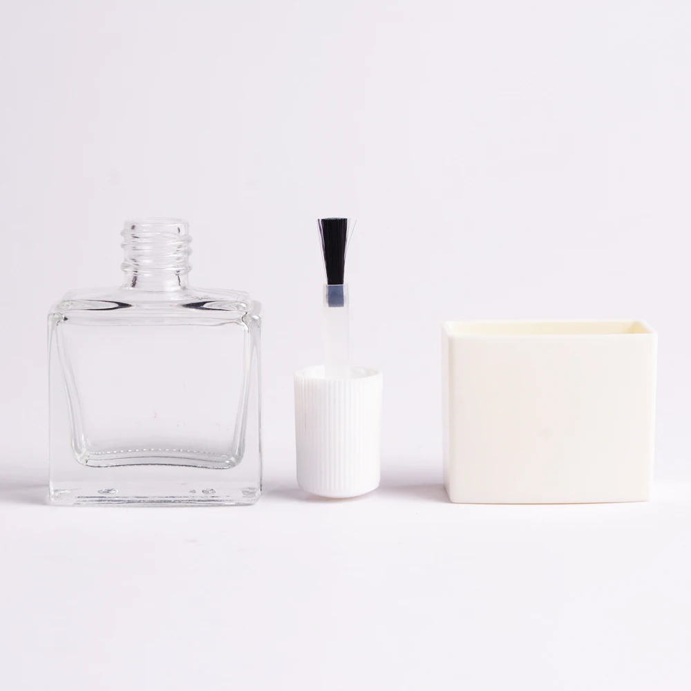 15ml Empty Design Your Own Square Glass Nail Polish Bottle With Brush