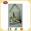 Church scene winter canvas picture with led light led winter scene wall art