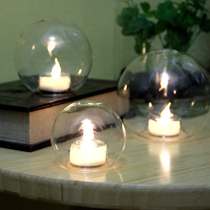 Promotional Glass Round Tea Light Rotating Candle Holder Buy Tea