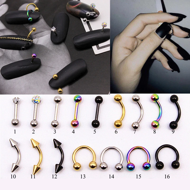 Nail Art Charm Piercing Hand Drill Hole Pierce Dangle Punk Studs Buy