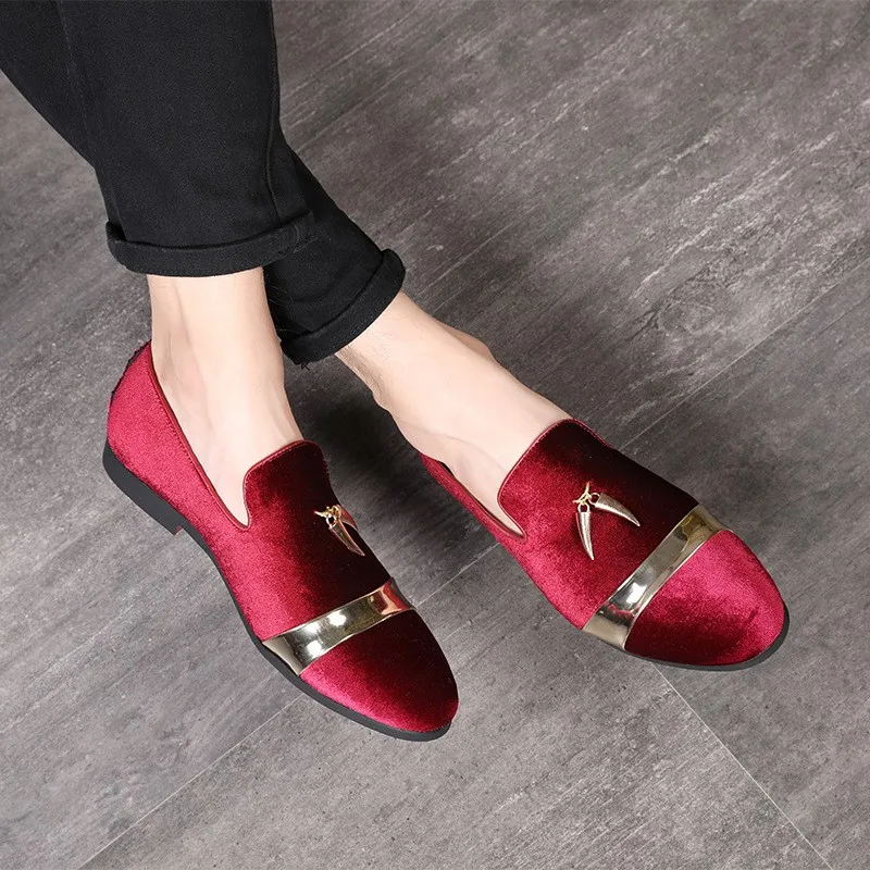 Ss0461 Korean Style Men Dress Loafers 2019 Latest Red Dress Shoes For ...