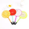 Creative stationery cute cartoon fruit fan shape plastic ball pen with custom LOGO or qr code