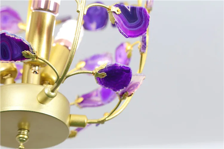 wholesale modern contemporary purple agate stone natural small vintage pendant lights