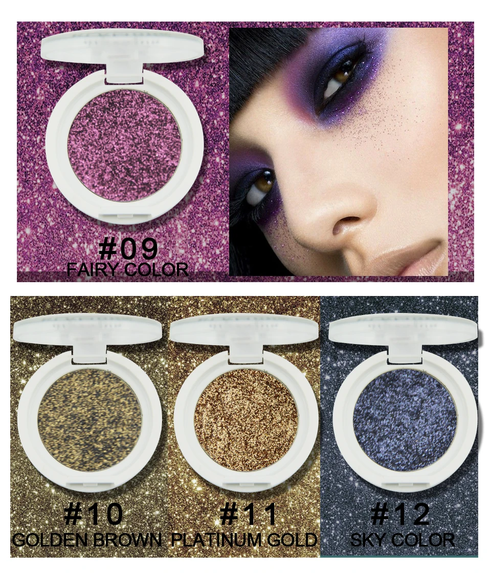 Single Loose Glitter Powder Eyeshadow Palette 12 Colors Eyeshadow Cream