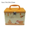 Popular rectangular packaging tin box pastry dessert storage box with handle for cookie biscuit candy sweet