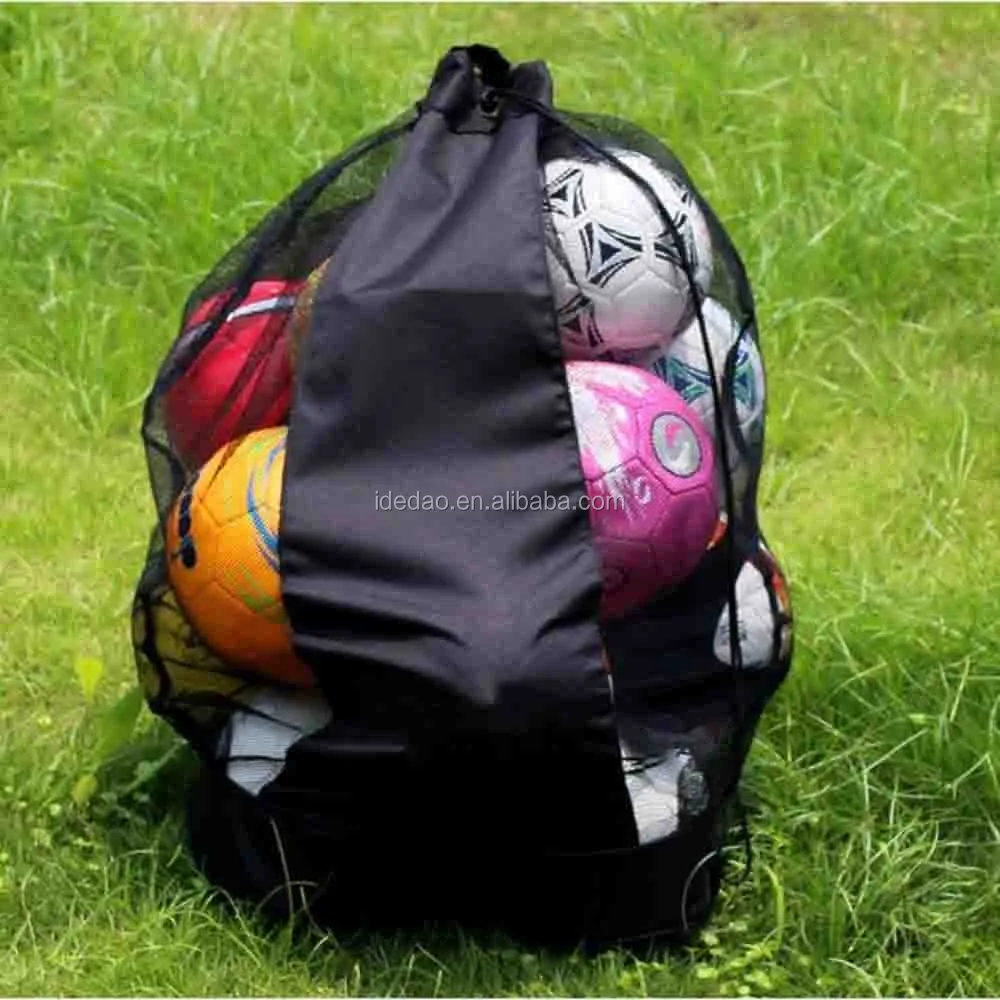 1215 Soccer Mesh Ball Bag With Should Strap Cheap Heavy Duty Reusable