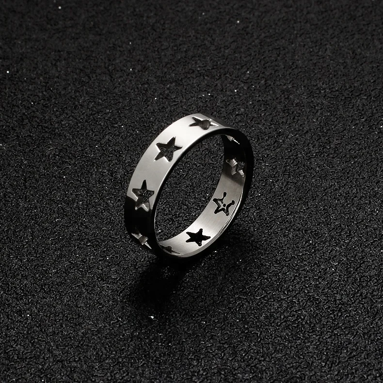 批发316l 304 不锈钢火花空心男士星环