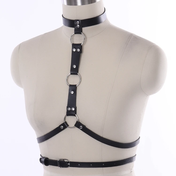 Sexy Women Leather Harness Belt Body Bondage Adjust Cage Bra Lingerie