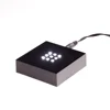 Popular 7cm square Black led light plastic liquor bottle display stand