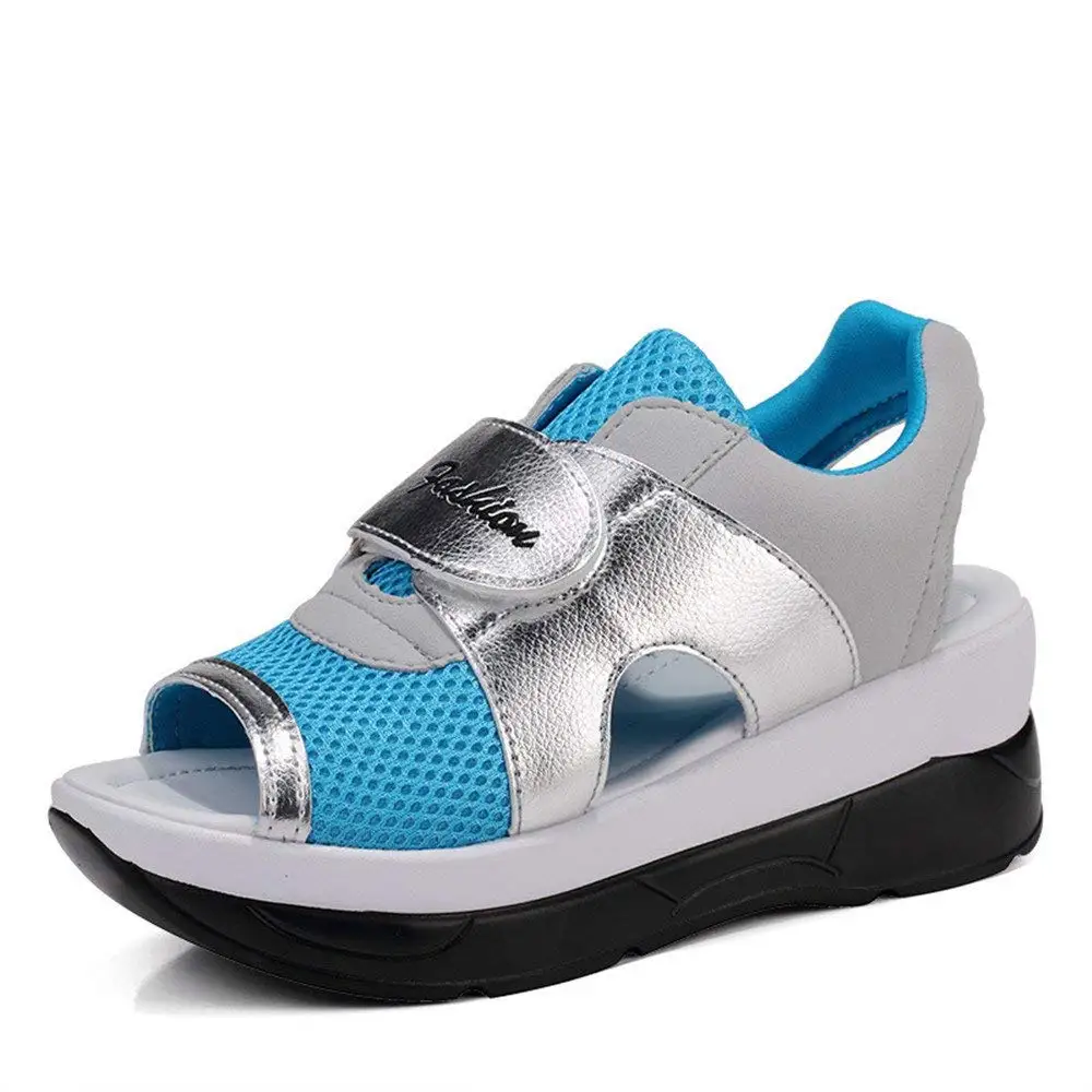Dolwins Women Platform Sandals Shape Ups Leather Peep Toe Wedges Sandals