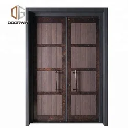 Canada red oak wood clad cheap price aluminum profile french type double glazed house window