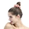 Hot Sale Fabric Hair Hoop Custom Handmade Artificial Rose Flower Hair Ring Ponytail Holder Bulk Hair Accessories