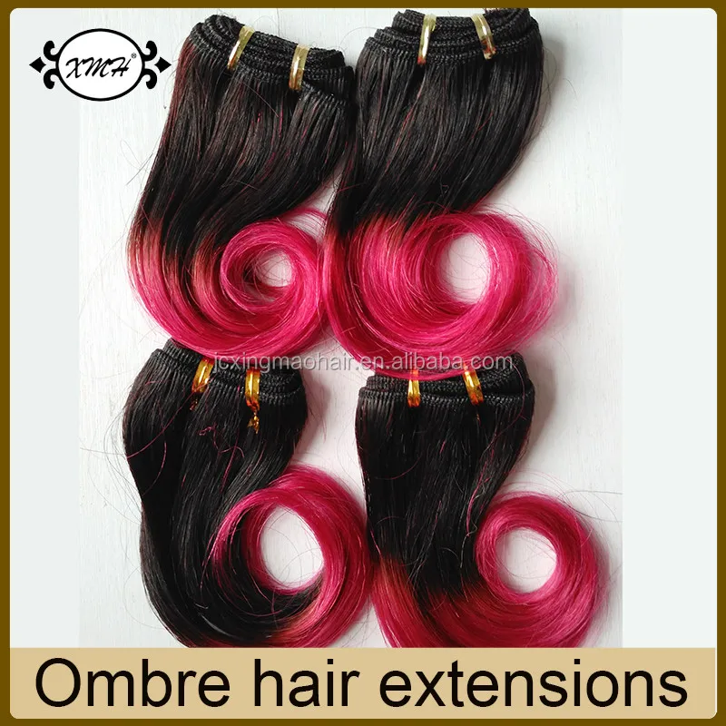 Unprocessed 8a Brazilian Virgin Hair Short Hair Extensions Ombre