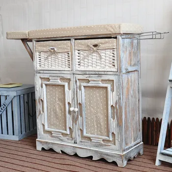 Shabby White Wooden Ironing Boards With Storage Cabinet Shabby White Wooden Ironing Boards With Storage Cabinet