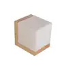 Wall Mounted Lighting Sconce Lamp Glassy Square Block Shade Wooden Holder Wall Lamp LED Bedroom Wall Light