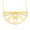 OEM SERVICE - Stainless Steel MAYA GOLD EVIL EYE FAN NECKLACE POWERFUL STATEMENT WITH DIOSA GODDNESS
