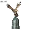 SHTONE Bronze Fly Eagle Statues TPAL-263 Animal Sculptures Eagle Home Decor Marble Base Figurines