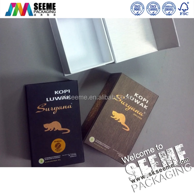 Custom Kopi Luwak Packing Box Take Away Coffee Custom Kopi Luwak Packing Box Take Away Coffee