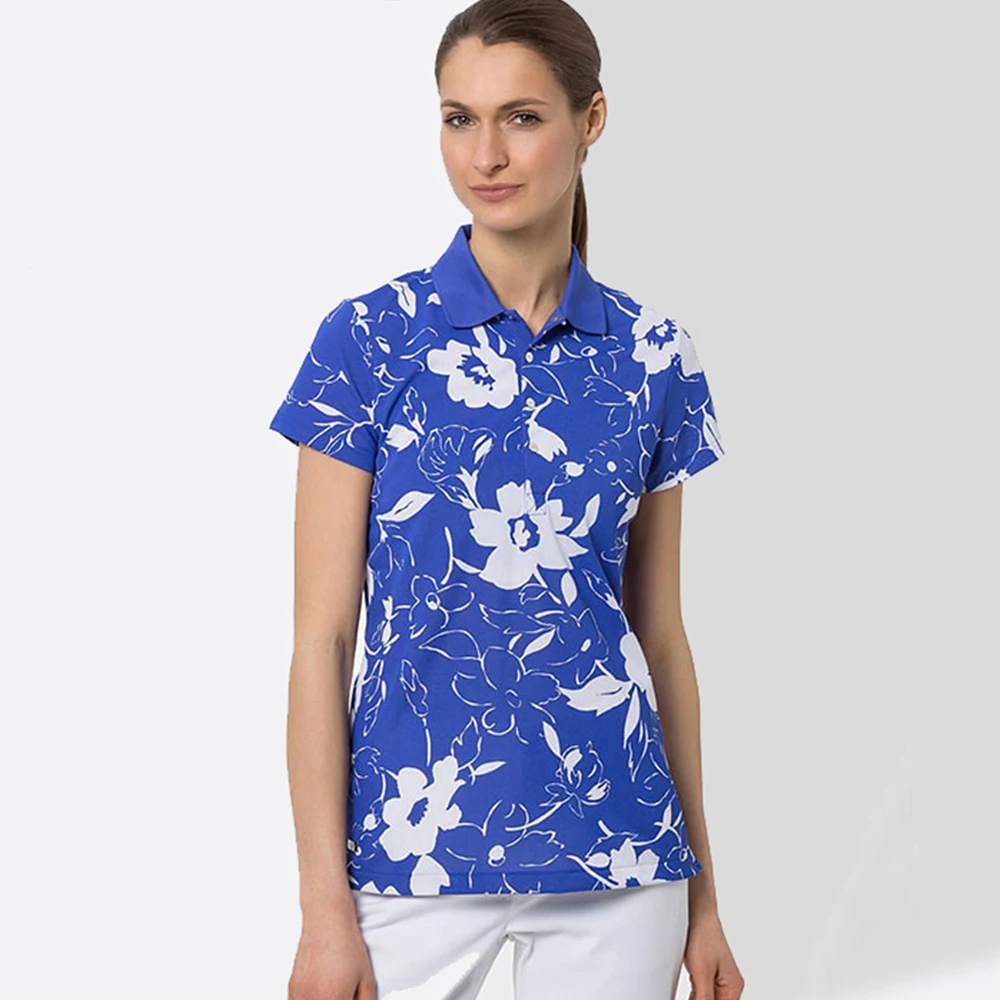womens printed polo shirts