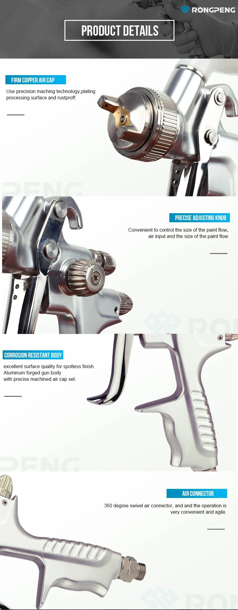 Professional Water Based Paint Hvlp Paint Sprayer 500cc Paint Cup 1.3mm