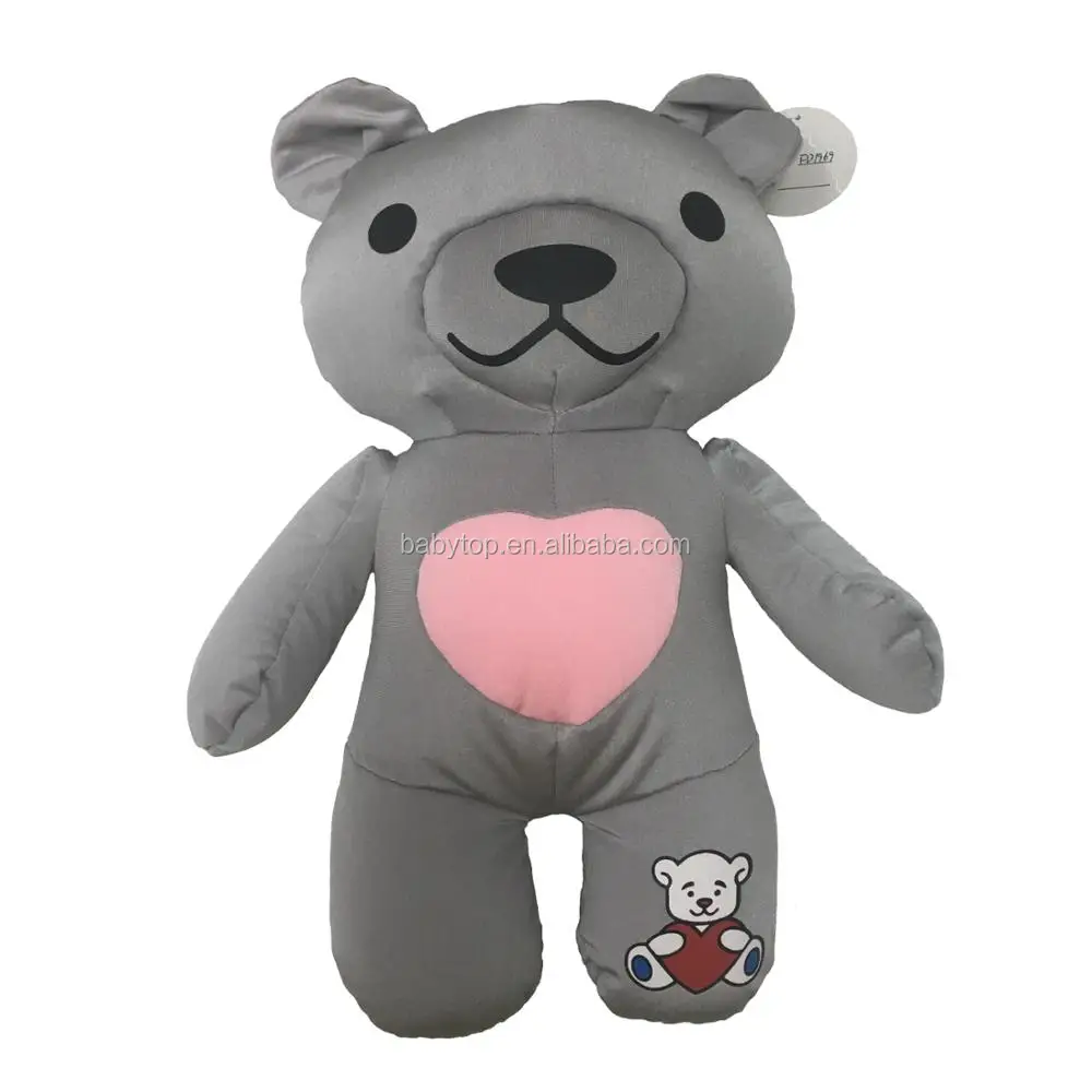 Custom Brown Teddy Bear Shape Foam Pellets Filling Deformation U Shape Travel Neck Reading