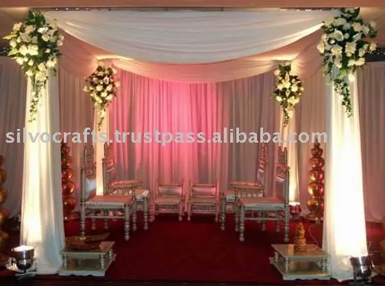 Fiber Wedding Mandap Decoration With Plain Pillars White Fiber Wedding Mandap Decoration With Plain Pillars White Furniture Product On